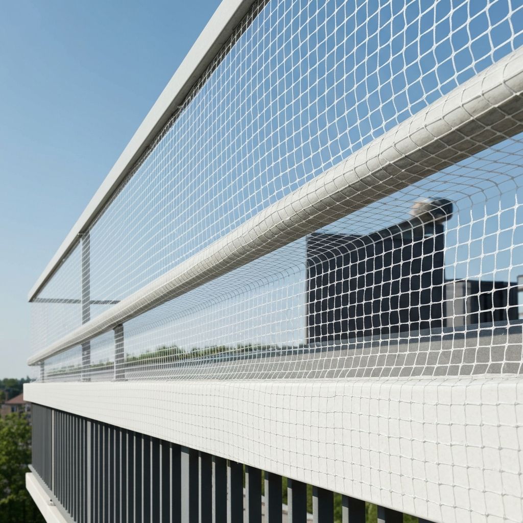 Balcony pigeon safety net installation